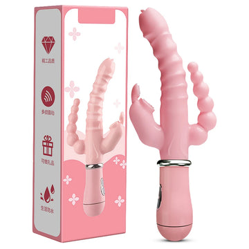 FeelMeOn 3 In 1 Dildo Vibrator Tongue Sex Toys For Women Masturbator